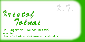 kristof tolnai business card